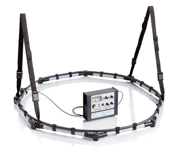 Large loop metal detector with flexible coil